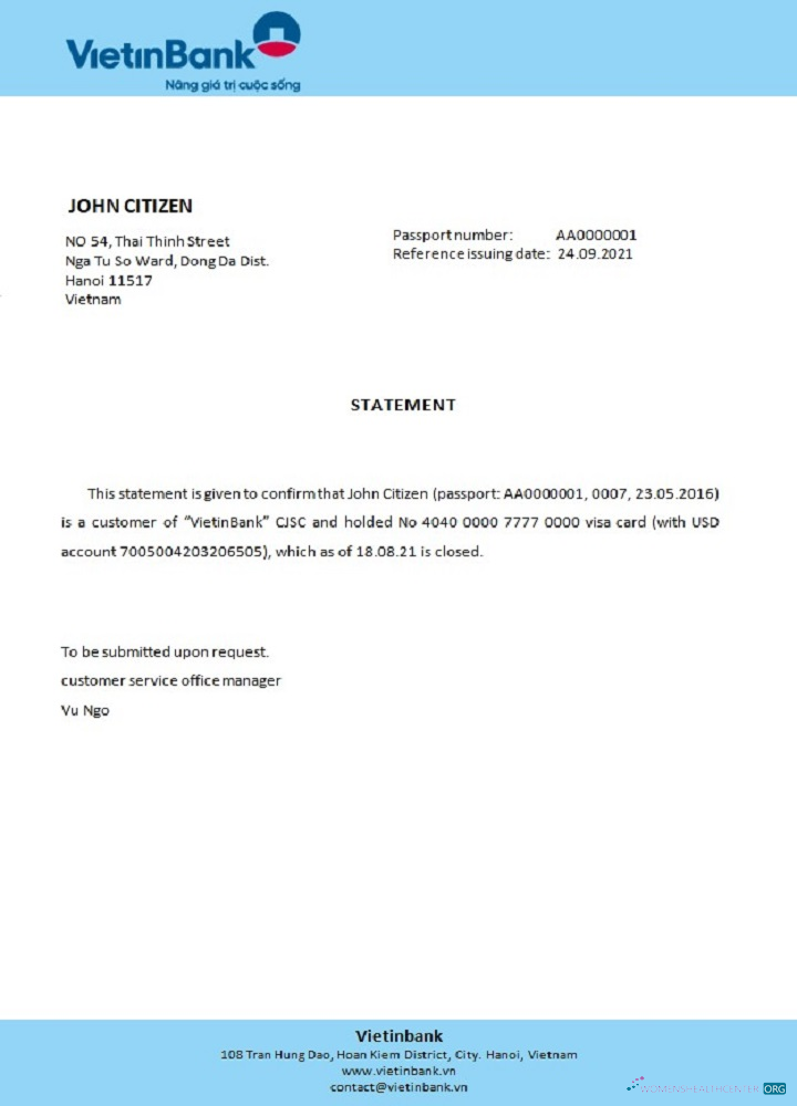 Download Vietnam Vietinbank closure reference Photoshop template